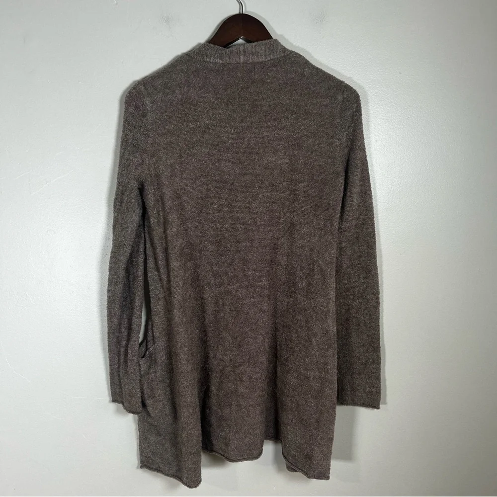 Barefoot Dreams Cozy Chic Cardigan Long Sleeve Open Front Pockets Taupe Size S